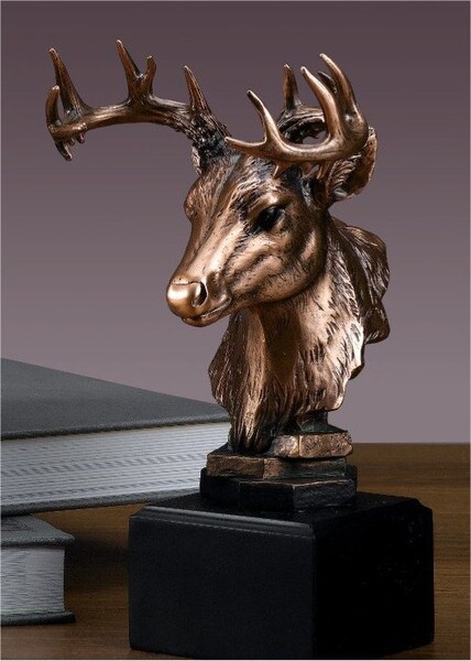 White-tailed Deer Head Sculptural Bust Statue